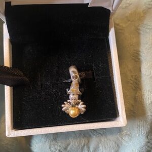 Pandora Mickey Sorcerer retired Silver Charm with Gold Accents NIB new